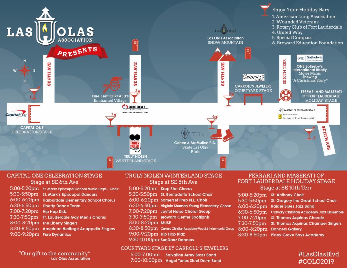 Christmas on Las Olas | Stage Map | COLO 2019