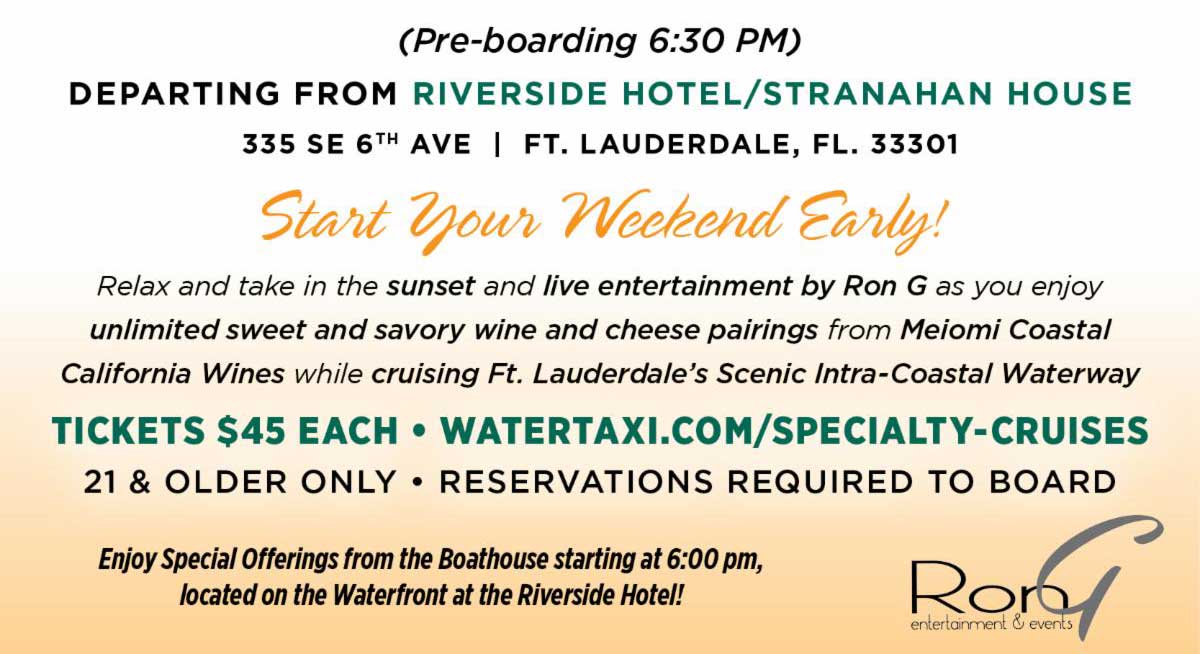 Water Taxi Sunset Wine & Cheese Cruise | November 13th @ 6:30pm to 8:30pm