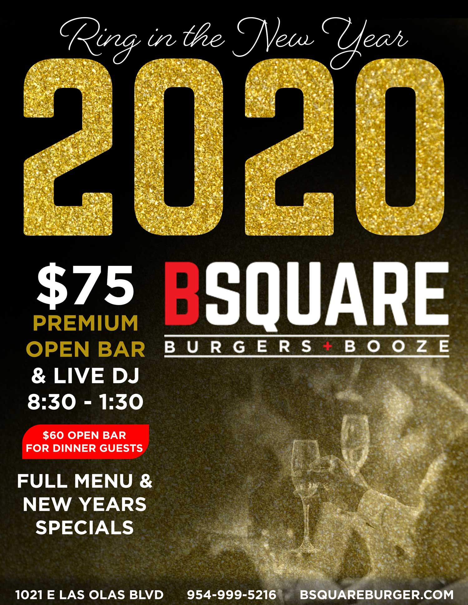 B Square Burgers & Booze | New Year Eve 2020 Celebration
