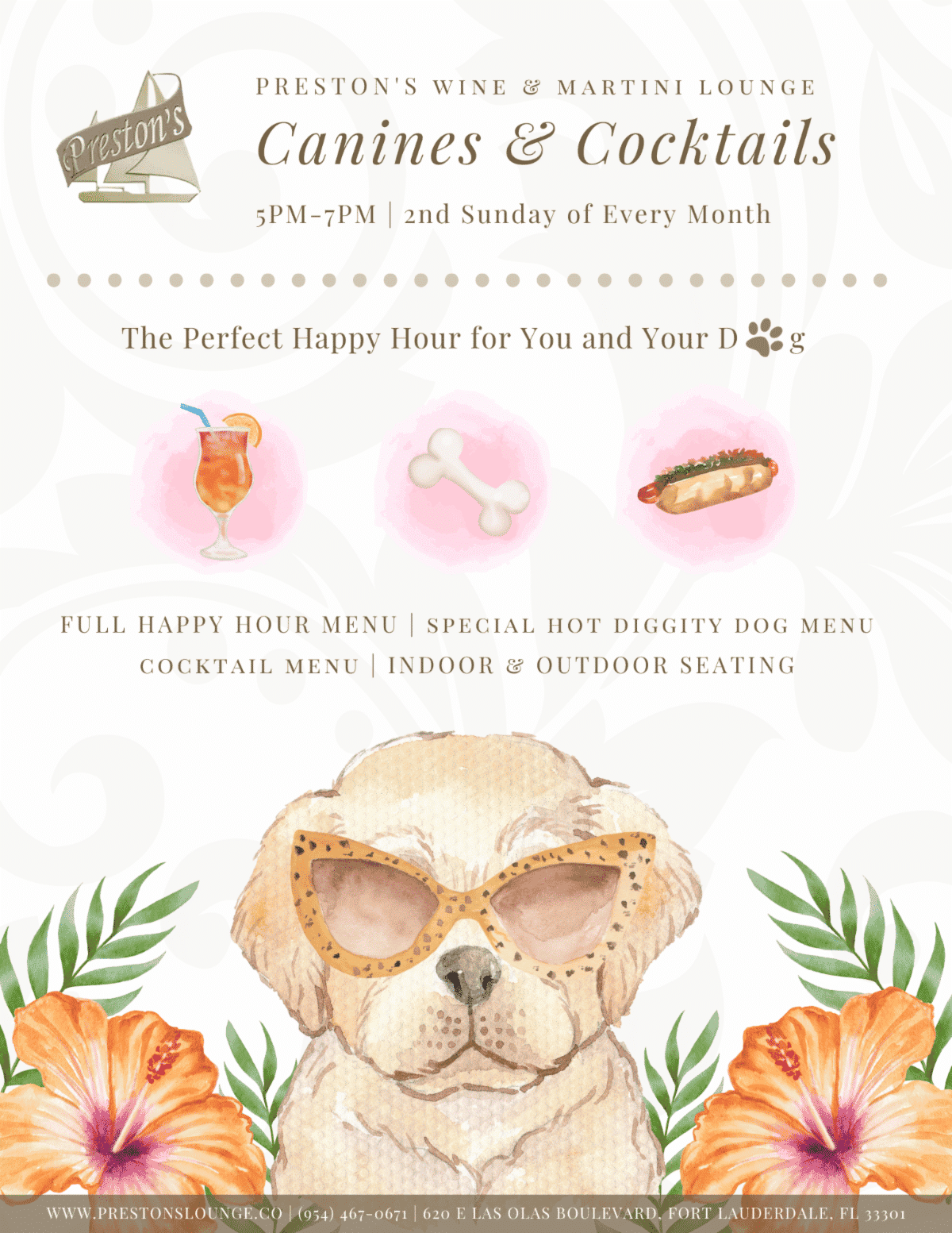 Canines & Cocktails is Back at Preston's Wine & Martini Lounge | 5PM-7PM | Every 2nd Sunday of every month!