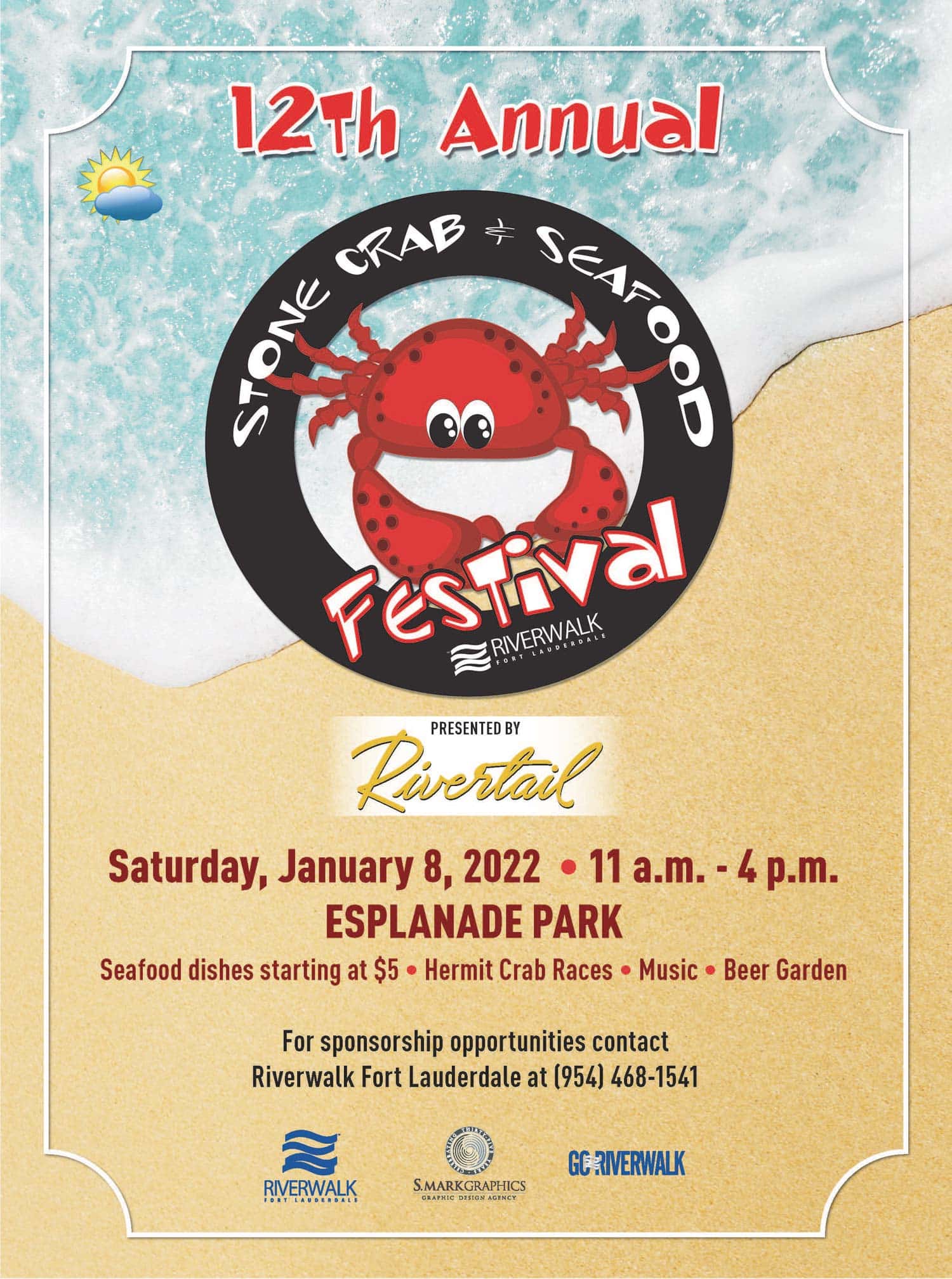12th Annual Riverwalk Stone Crab & Seafood Festival - Jan 8th at 11am