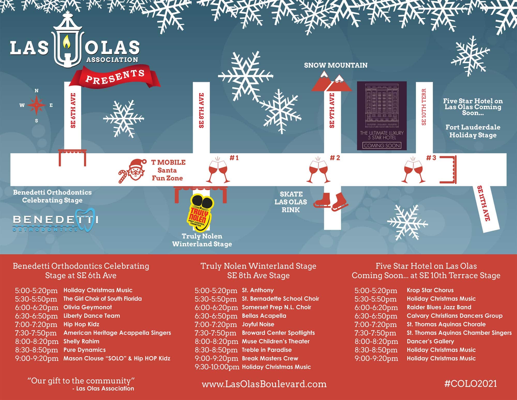 Christmas on Las Olas | Stage Map | COLO 2021