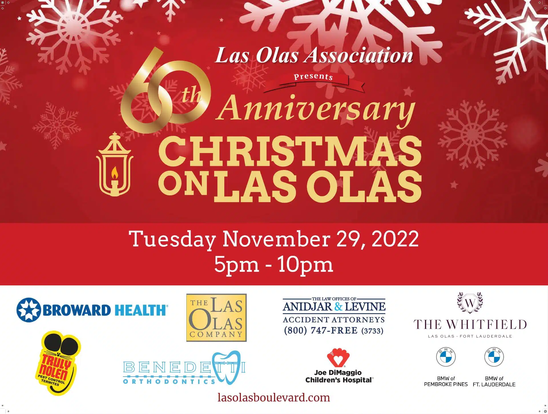 60th Anniversary ChristmasOnLasOlas | Tuesday, November 29, 2022 | Free Event