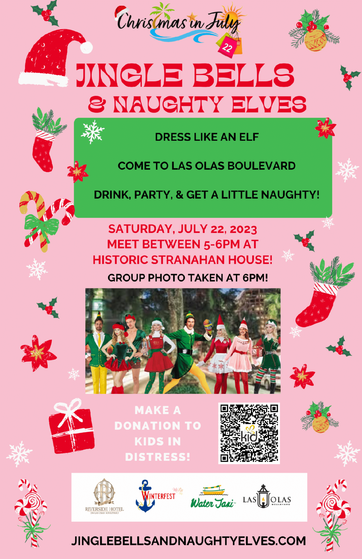 Jingle Bells and Naughty Elves - July 22, 2023 5pm to 6pm - Christmas In July on Las Olas