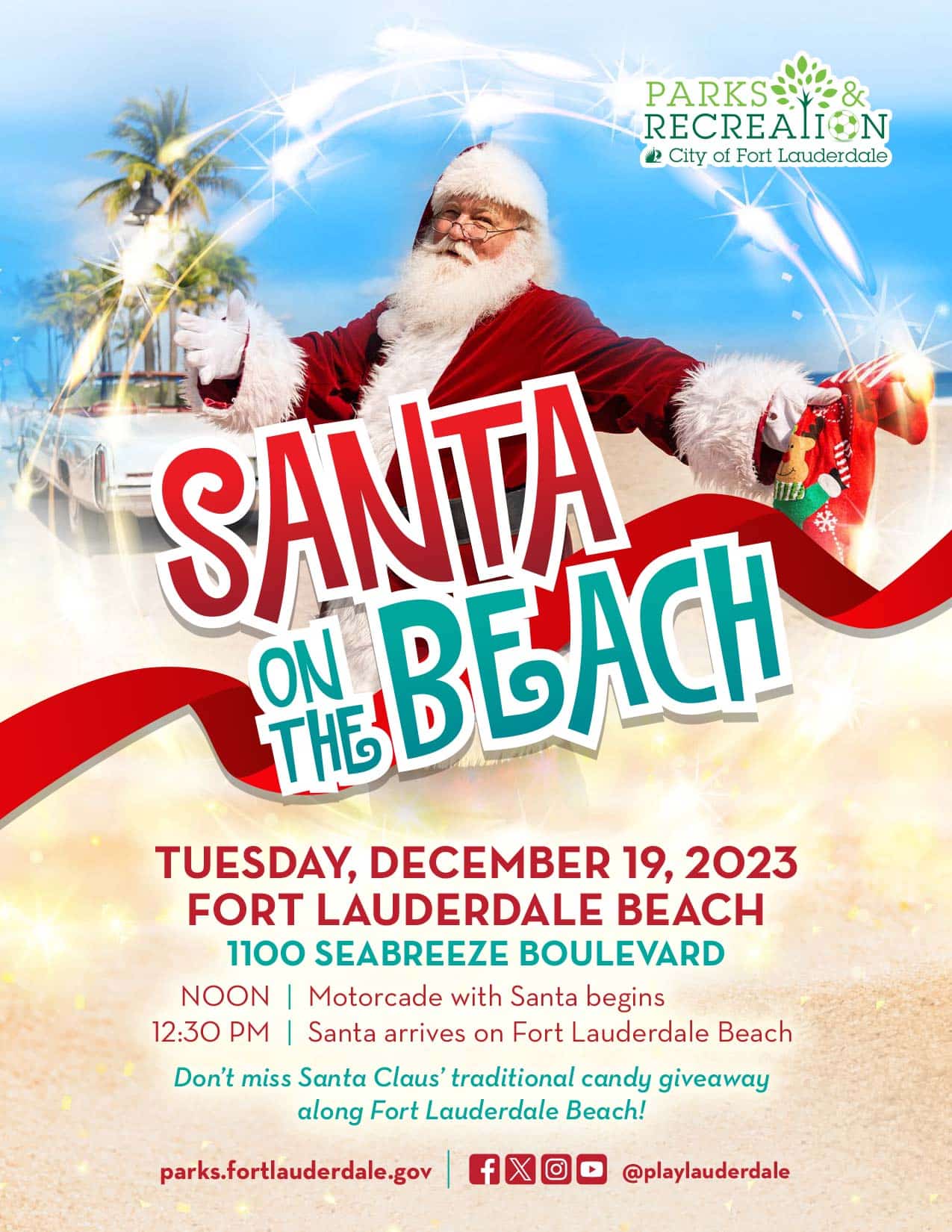 Santa on The Beach - Tuesday, December 19th at 12pm